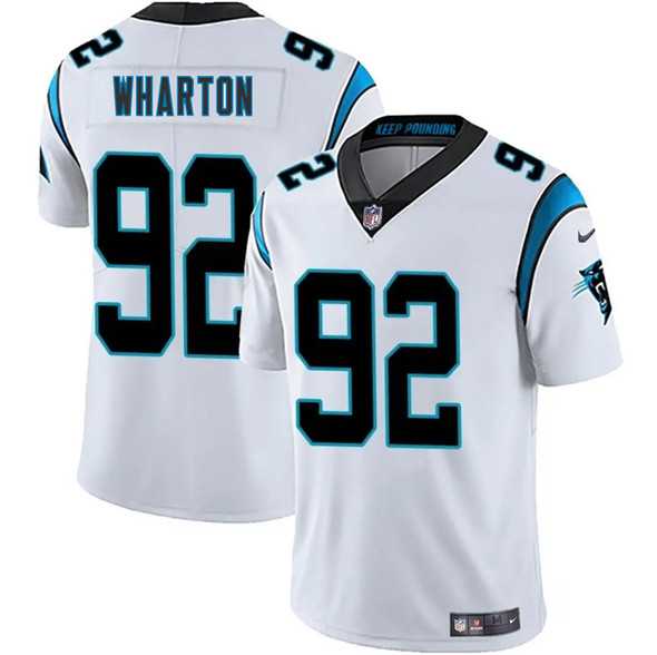 Men & Women & Youth Carolina Panthers #92 Tershawn Wharton White 2025 Vapor Limited Stitched Jersey->carolina panthers->NFL Jersey